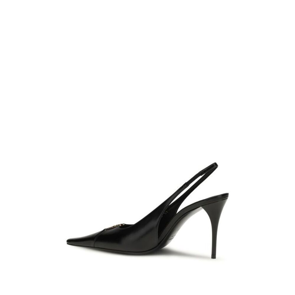 Saint Laurent Black Calf Leather Bos Taurus High Heel Women's Pumps - Picture 3 of 4